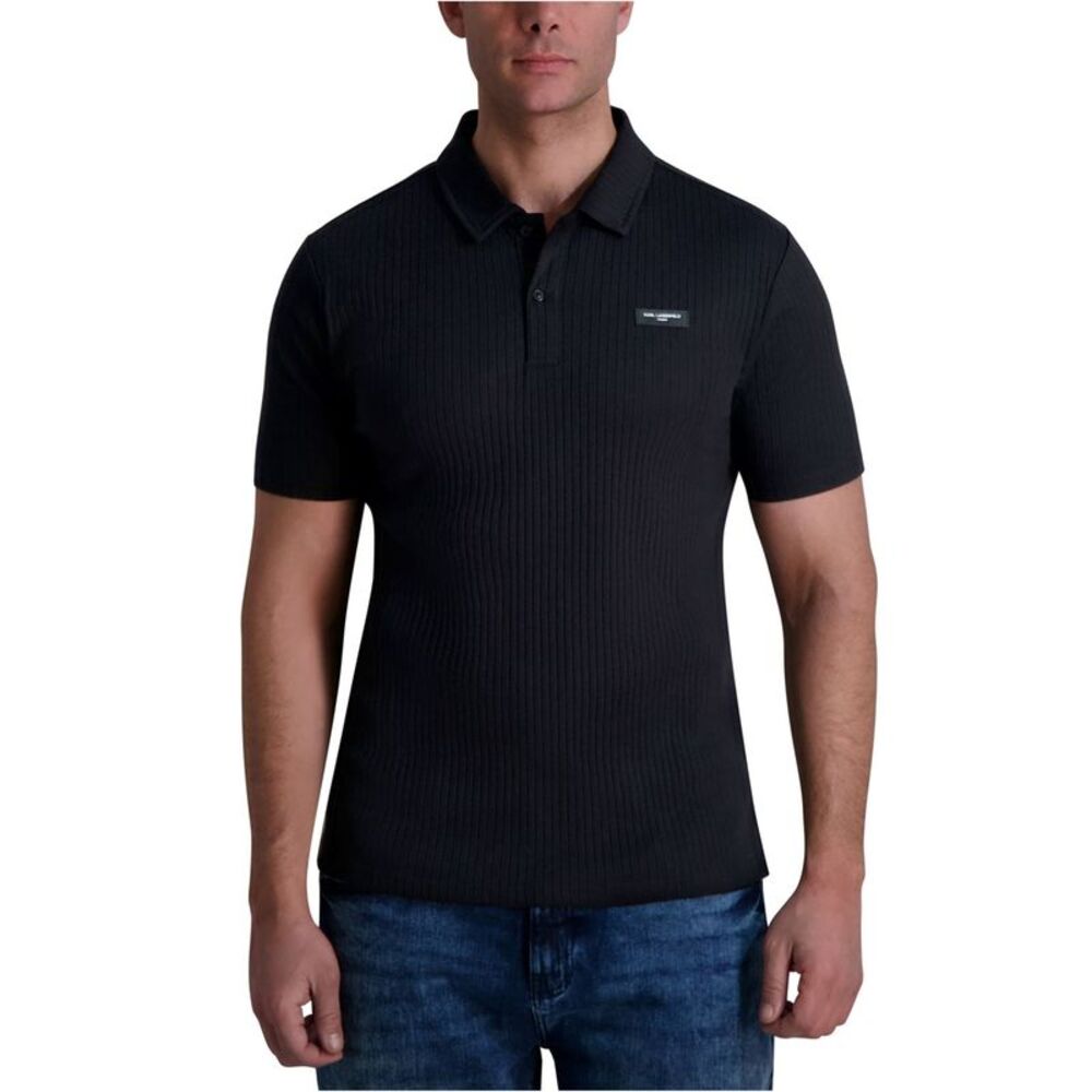 Karl Lagerfeld Mens Ribbed Polo Shirt, NWT